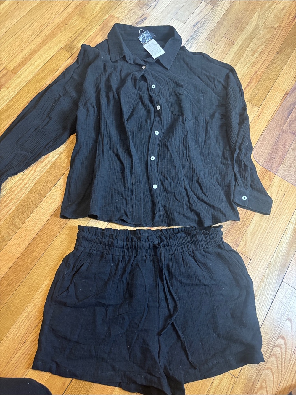 Black Women's Drawstring Waist Shorts - Lightweight Casual